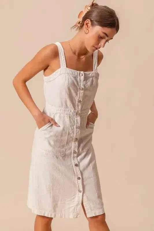 White Pinnafore Sleeveless dress