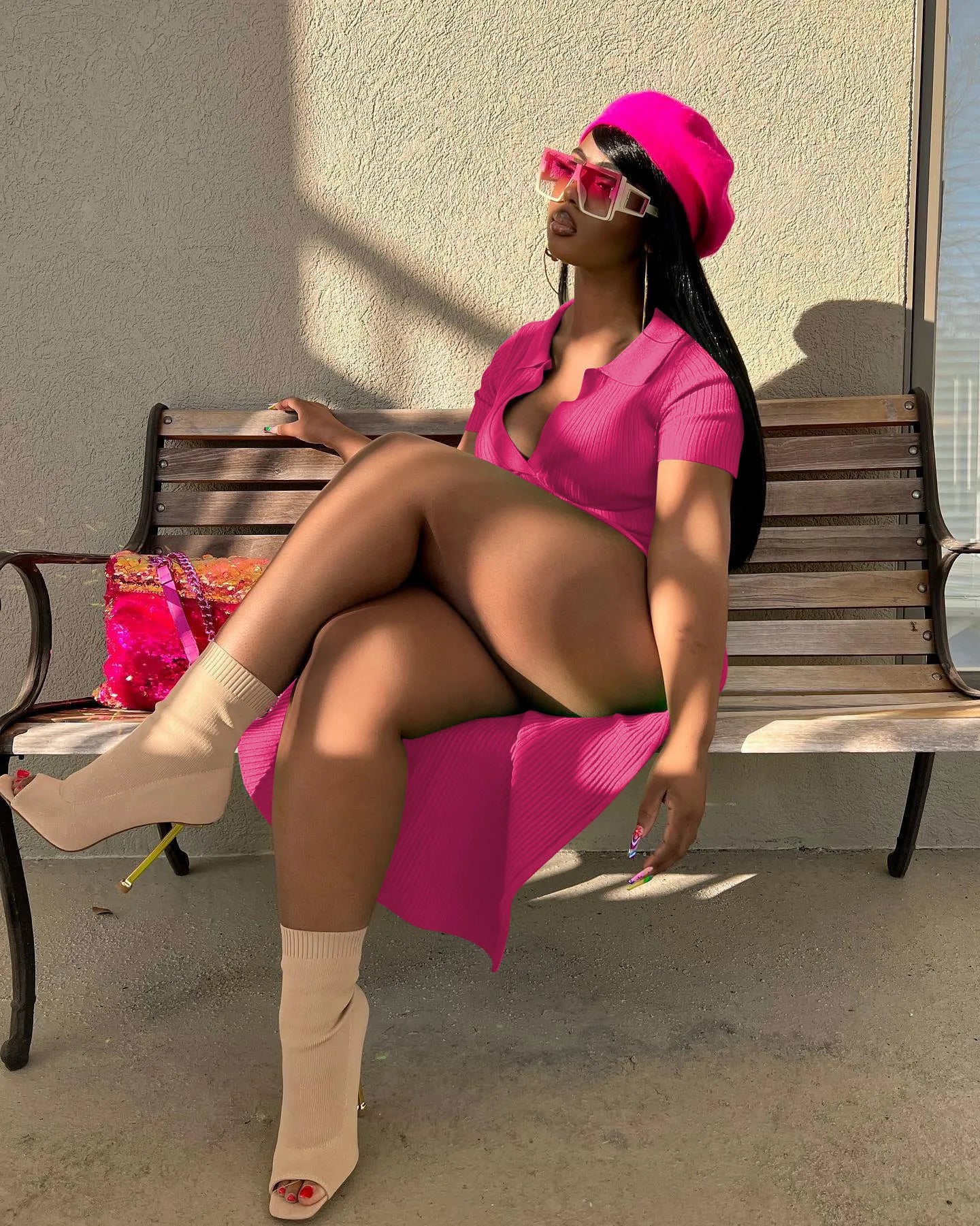 Robe moulante chic à rayures Sorbae