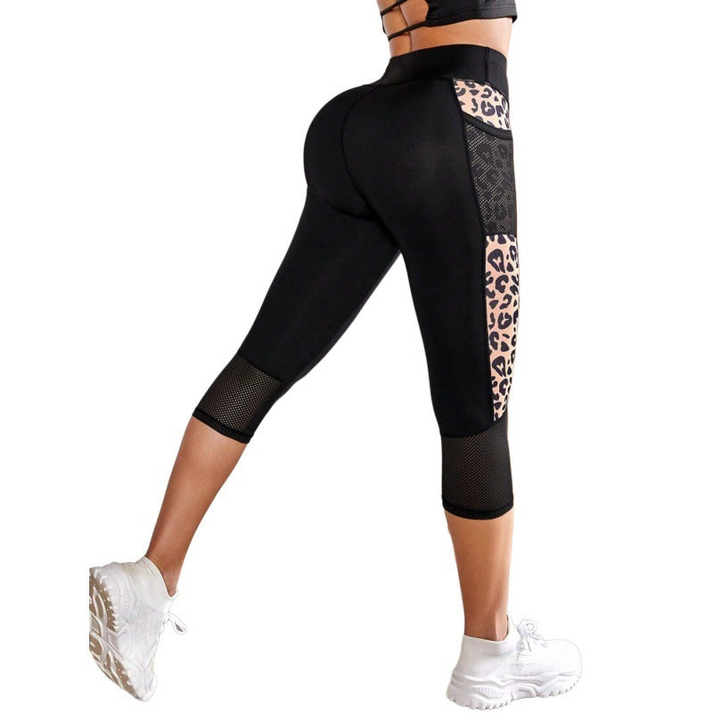 Fierce Energy Leopard Mesh Capri Leggings