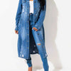 Long Sleeve Raw Hem Denim Jacket