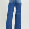 RISEN High Rise Wide Leg Jeans With Cuffed Hem