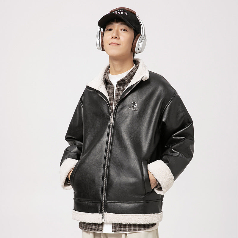 Delilah Washed Faux  Leather  Jacket