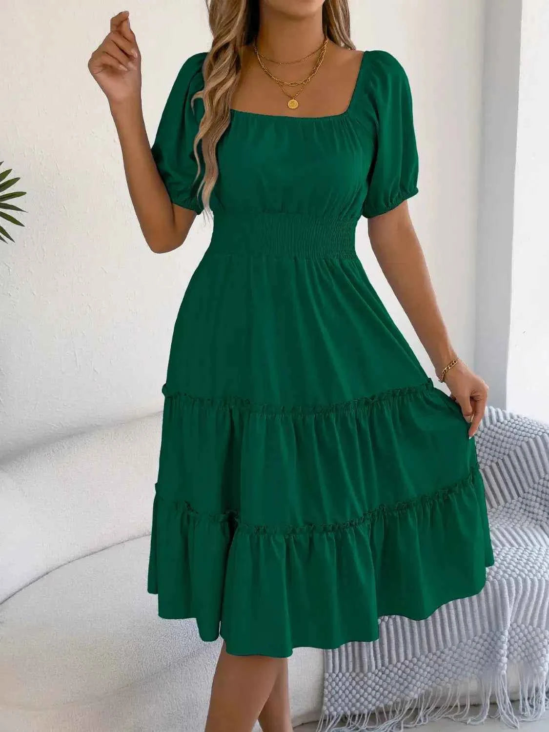 Sky Tiered Flare Dress