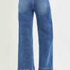 RISEN Elastic Band High Rise Cropped Wide Jeans