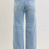 Judy Blue Mid Rise Retro Wide Leg Jeans with Fold-over Waistband