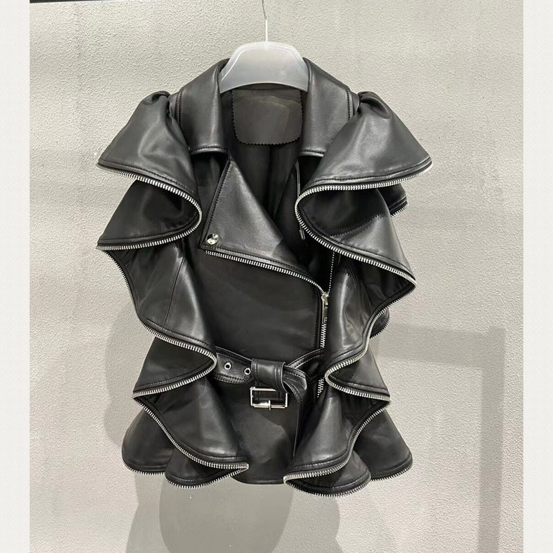 Janet Faux Leather  Coat