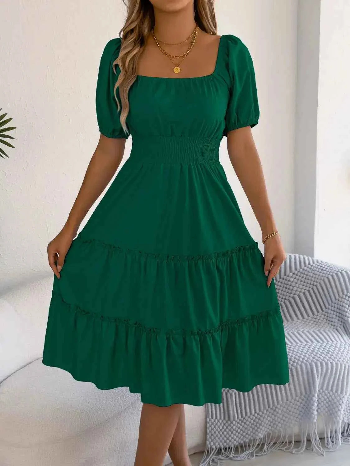 Sky Tiered Flare Dress