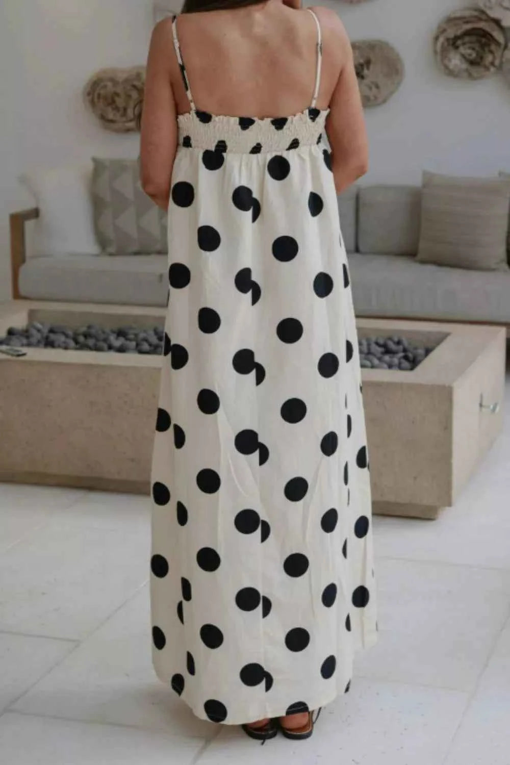Polka Dot Spaghetti Straps Maxi Dress