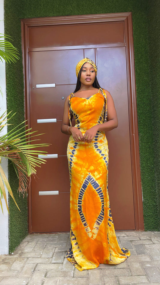 Prism Glow Ankara Dress"