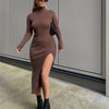 Robe longue élégante et ajustée avec fentes latérales – Mode chic et sophistiquée