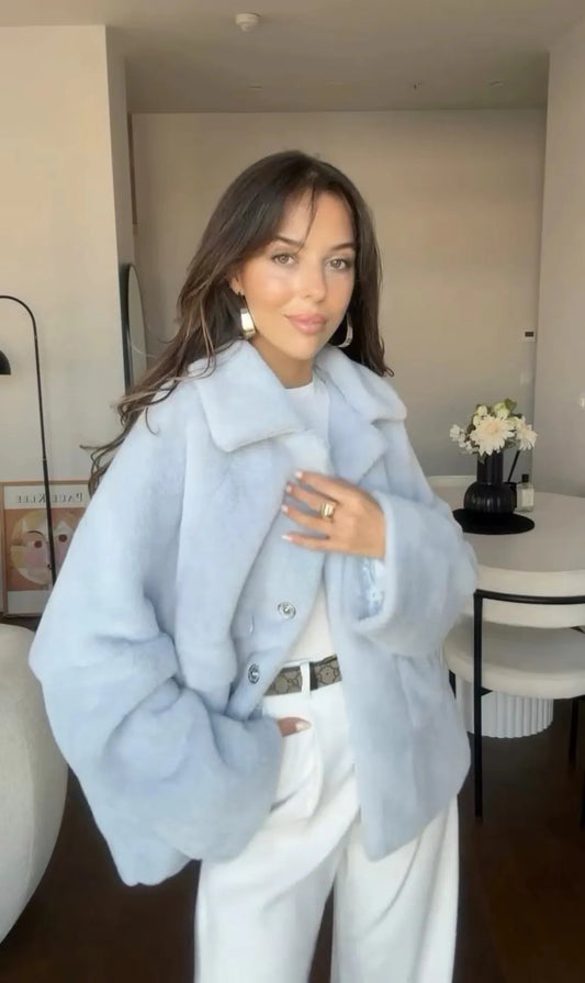 Cold Outside  Lapel  Plush Furry Coat