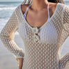 Crochet Backless Beach Cover-Up Dress