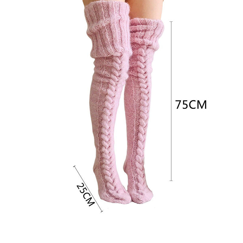 Winter Over-The-Knee Socks – Long Tube Knitted Pile Socks for Warmth and Comfort