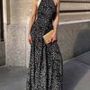 Halter Neck Polka Dot Maxi Dress
