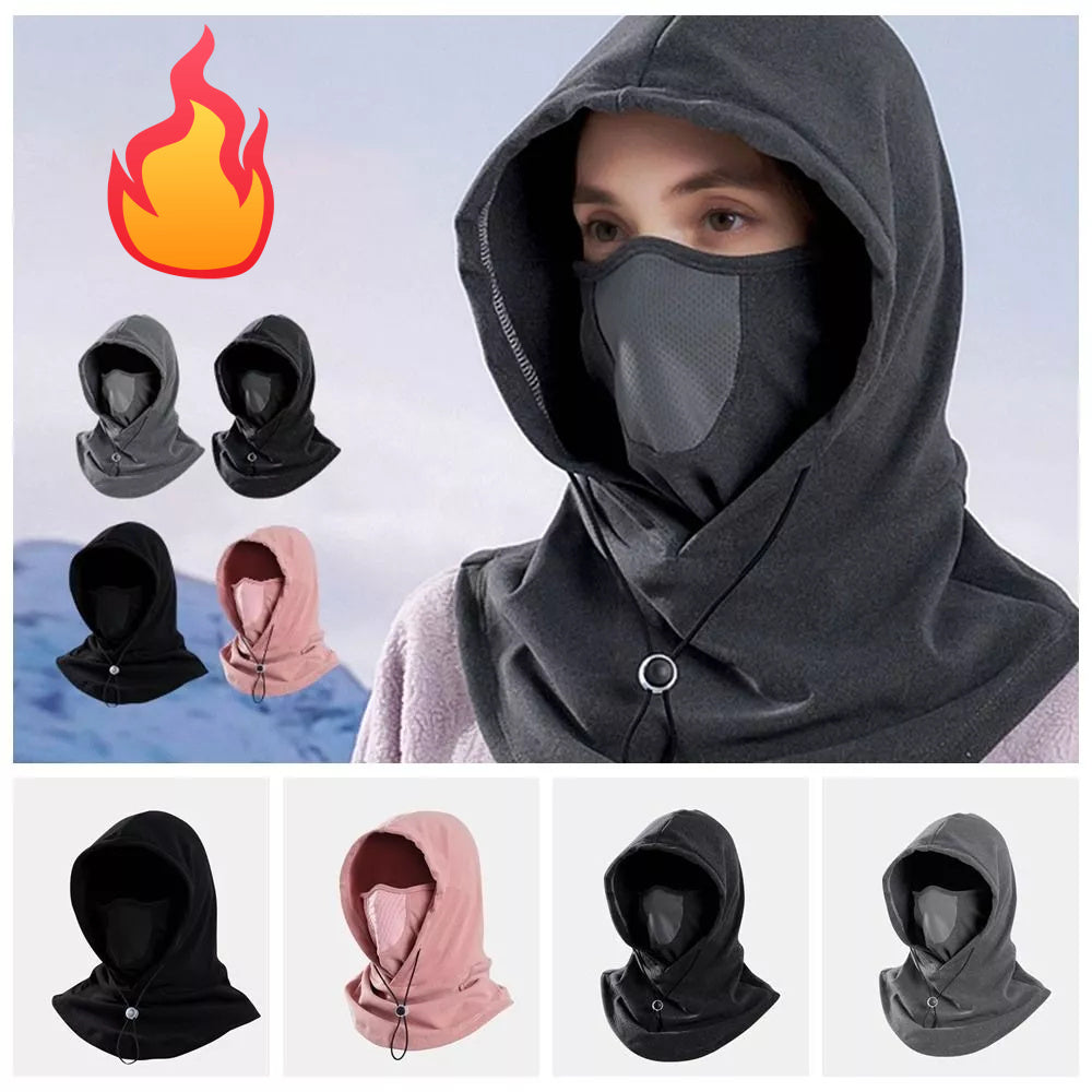 Winter Thermal Fleece Scarf & Ski Face Mask – Windproof Neck Warmer Hood for Outdoor Sports