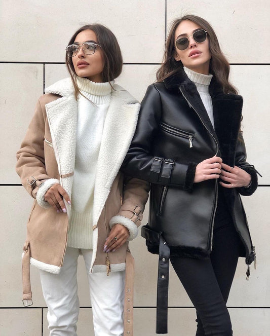 Winter Suede Lapel Jacket