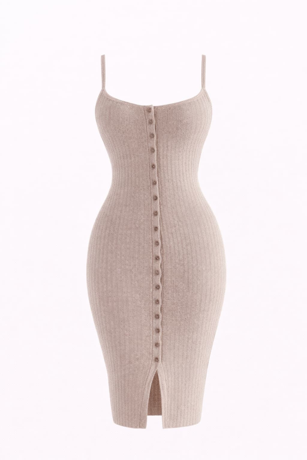 Simple Saturday Button-Front Bodycon Sweater Dress
