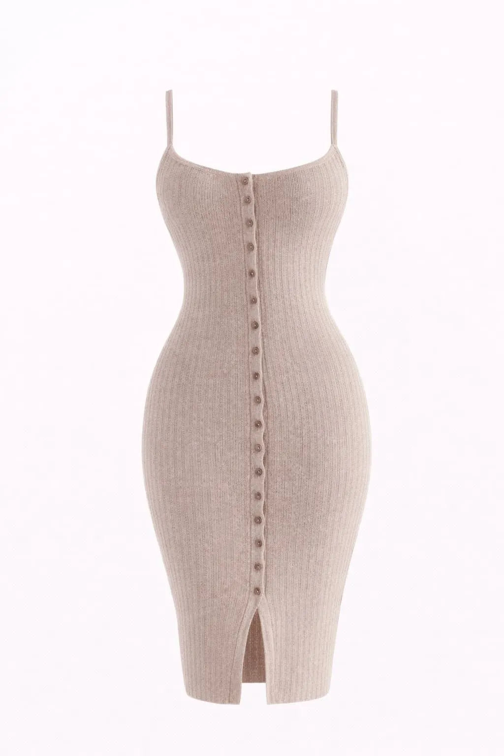 Simple Saturday Button-Front Bodycon Sweater Dress