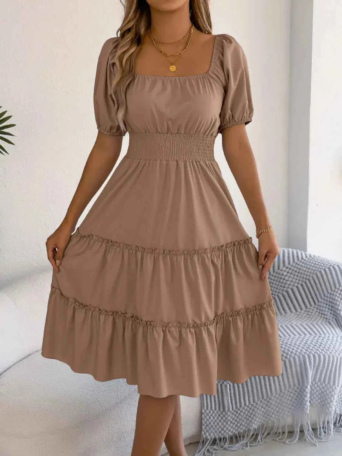 Sky Tiered Flare Dress