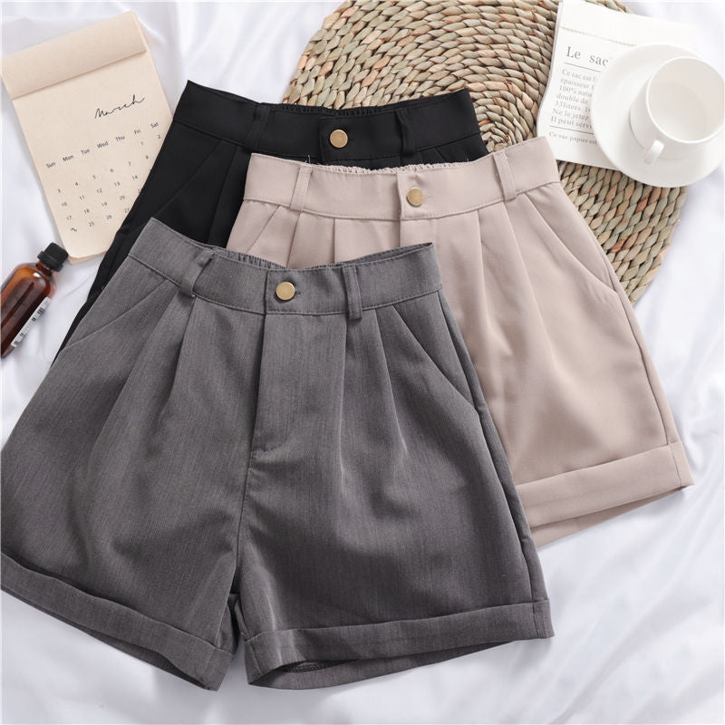 Solid Color Wide-Leg Casual Shorts – Stylish & Versatile Summer Essential