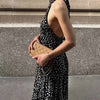 Halter Neck Polka Dot Maxi Dress