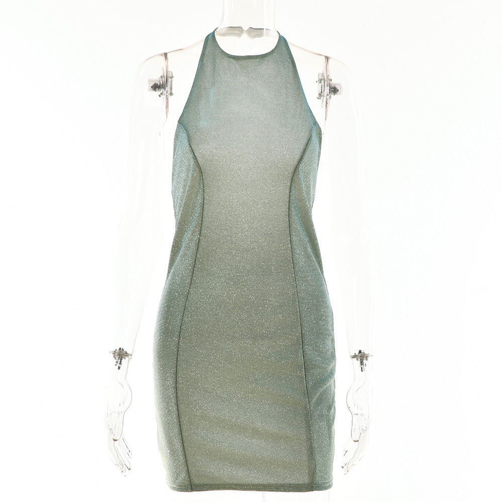 Afterglow Halter Gloss Minikleid