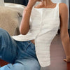 Y2K Square Neck Button-Up Vest Top