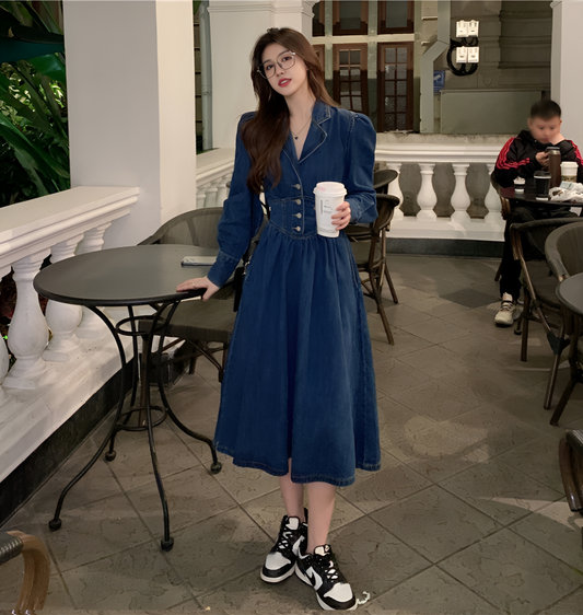 Timeless Grace Denim Midi Dress