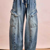BiBi Baggy Barrel Jeans With Cargo Pockets