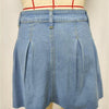 Yazlin Pleated Denim Mini Skirt