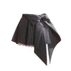 Pinstripe Bow-Tie Asymmetrical Mini Skirt
