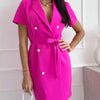 Short Sleeve Tie Waist Mini Dress