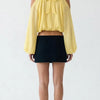 A Little Drama Sheer Cold-Shoulder Bow-Back Crop Top