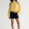 A Little Drama Sheer Cold-Shoulder Bow-Back Crop Top