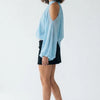 A Little Drama Sheer Cold-Shoulder Bow-Back Crop Top