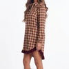 Apple Cider Mood Plaid Ruffle Shirt Mini Dress