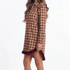 Apple Cider Mood Plaid Ruffle Shirt Mini Dress