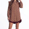 Apple Cider Mood Plaid Ruffle Shirt Mini Dress