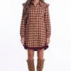 Apple Cider Mood Plaid Ruffle Shirt Mini Dress