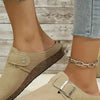 Barefoot Bliss Suede Buckle Slip-Ons