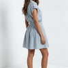 Blue Skies Ahead Striped Button-Front Mini Dress