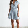 Blue Skies Ahead Striped Button-Front Mini Dress
