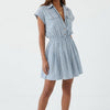 Blue Skies Ahead Striped Button-Front Mini Dress