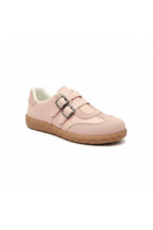 Blush Babe Double Buckle Sneakers