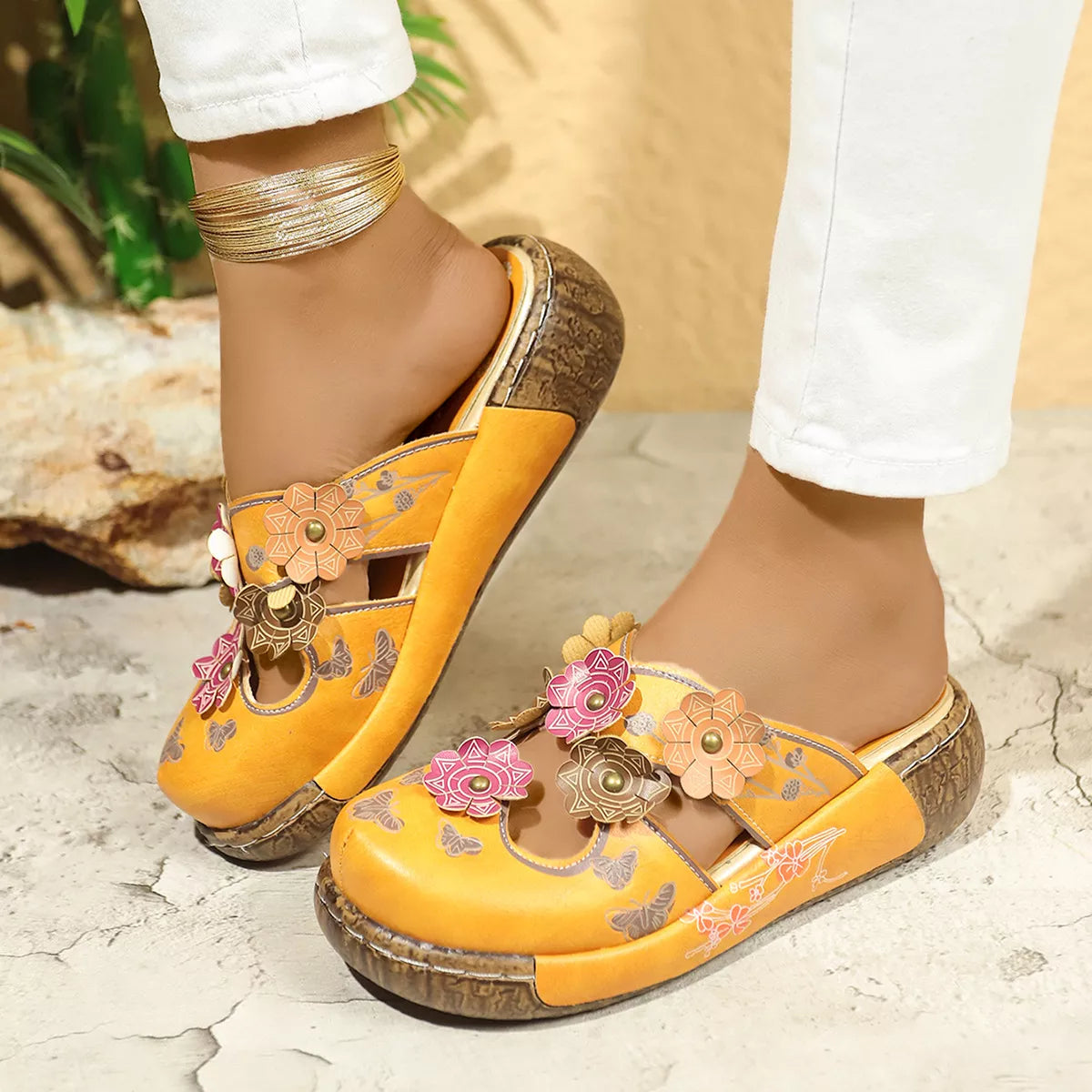 Boho Bloom Comfort Clogs