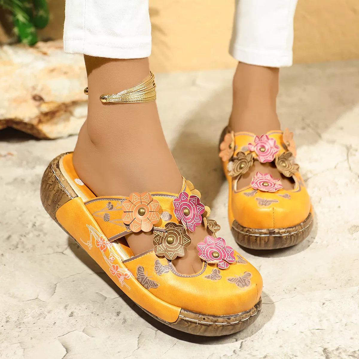 Boho Bloom Comfort Clogs