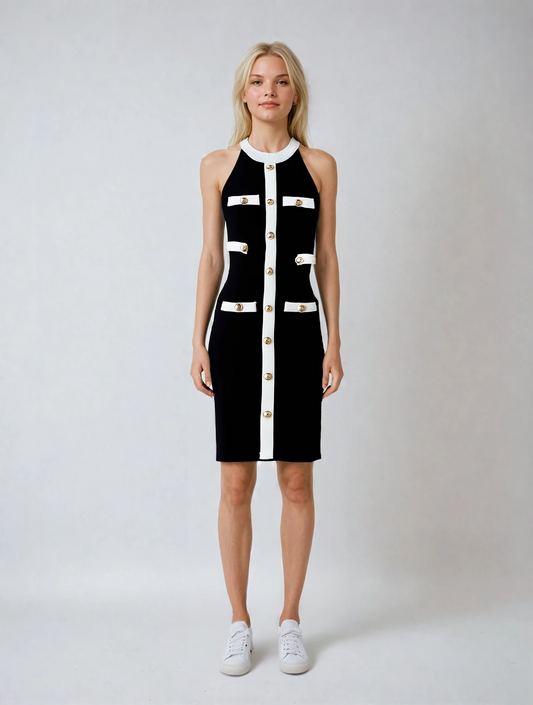 Robe moulante en maille à épaules dénudées Aurelia