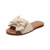 Bow Knot Decor Charm Flat Slides