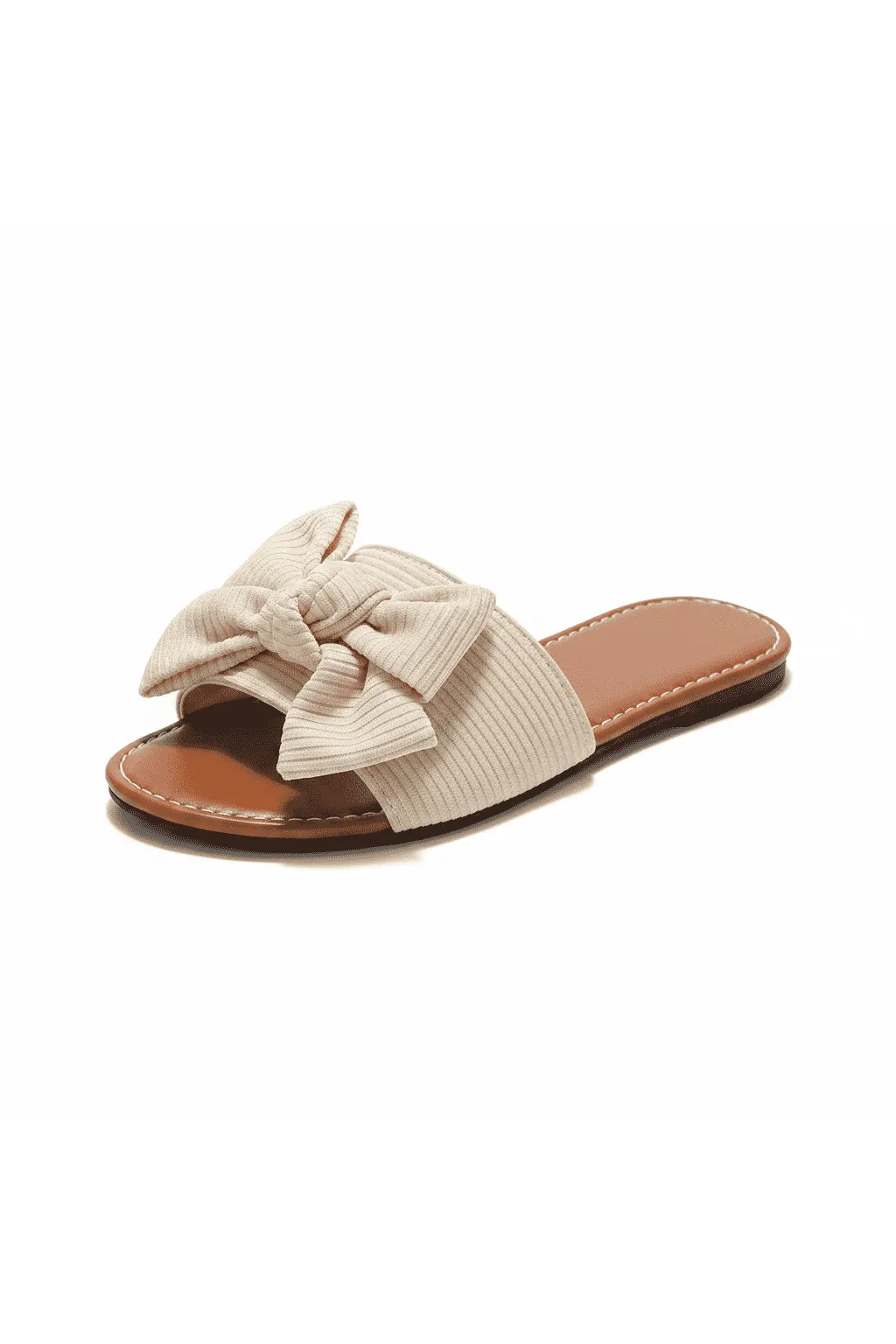 Bow Knot Decor Charm Flat Slides