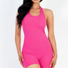 Bring The Heat Ribbed Halter Backless Romper
